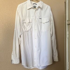 Columbia White Long Sleeve Omni-shade Shirt with lining
